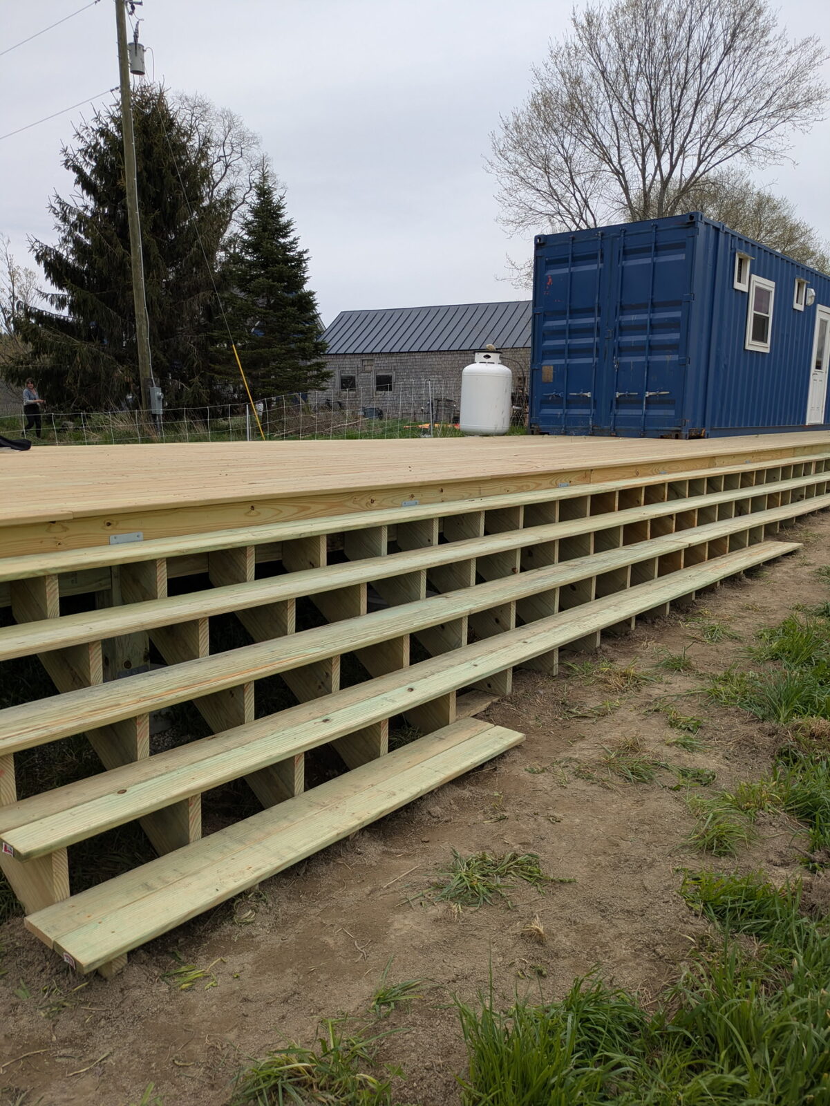 Pressure-treated framing in progress